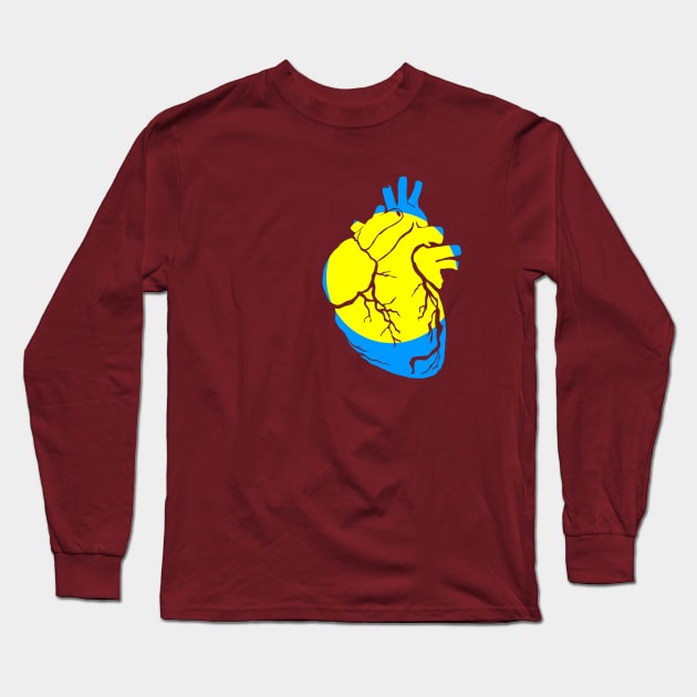 Palau Flag, Anatomical Heart Design Long Sleeve T-Shirt by Bun Art Store